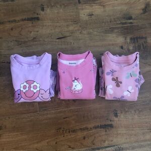 Pekkle  Kid's Girl Pyjama Set 2 Piece Multi-Print Pink - XXSmall (2/3) - 3-Pack